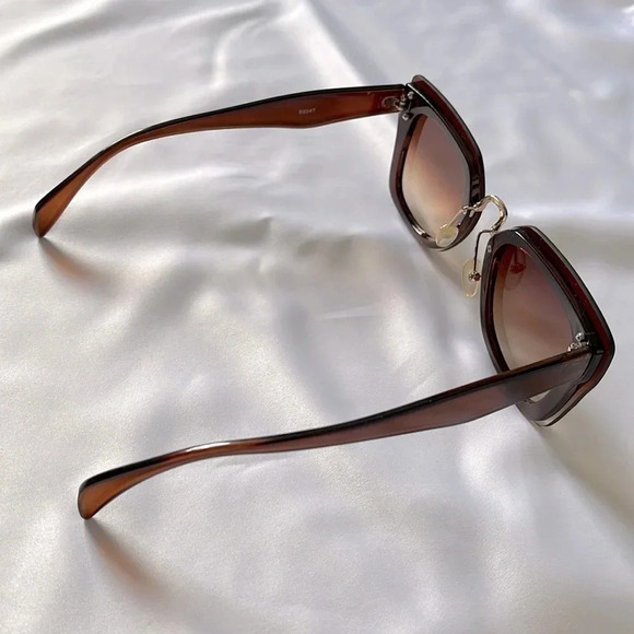 NEW Double Framed Sunglasses Brown Light Tint - Picture 5 of 7
